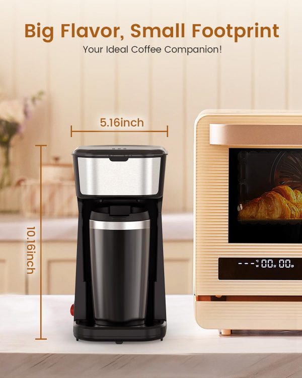 Personal Single Serve Coffee Maker - Quick Brew with Grounds and Tea Bags - Image 5