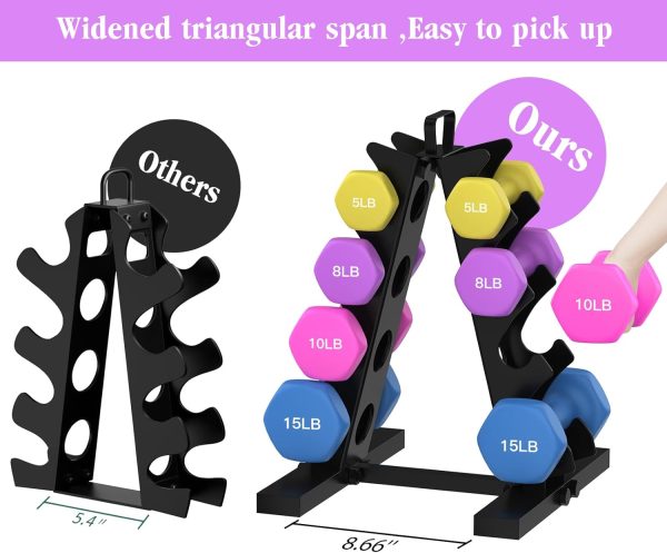 TomCare 4 Tier Dumbbell Rack Stand Only, Weight Rack for Dumbbell Set (1-15 - Image 4