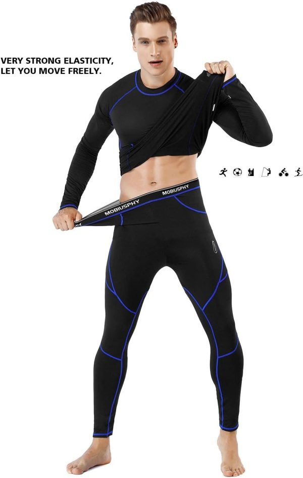 Thermal Underwear for Men Long Johns Set with Fleece Lined Base Layer Top - Image 3