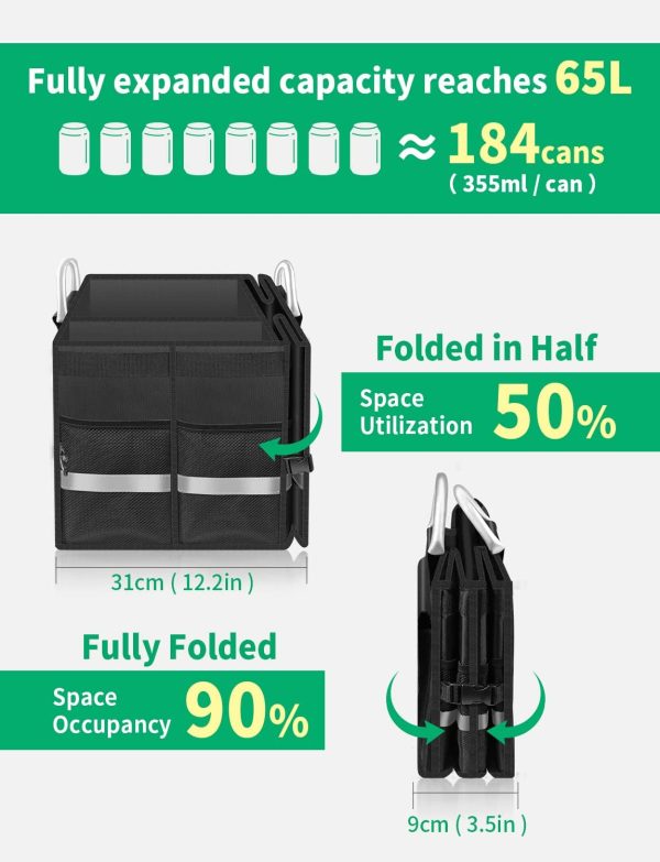 Oasser Trunk Organizer Cargo Organizer Trunk Storage Waterproof Collapsible - Image 6