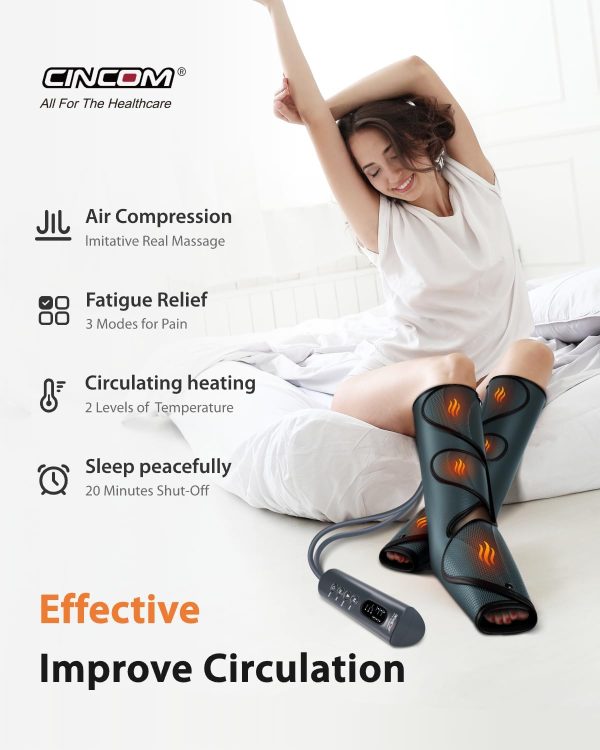 CINCOM Leg Massager with Heat and Compression, Leg Massager for Circulation - Image 2