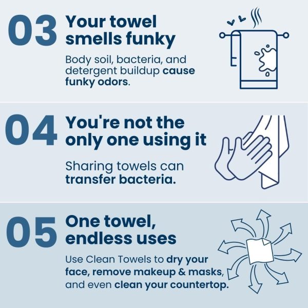Clean Skin Club Clean Towels XL, 100% USDA Biobased Face Towel, Disposable - Image 5