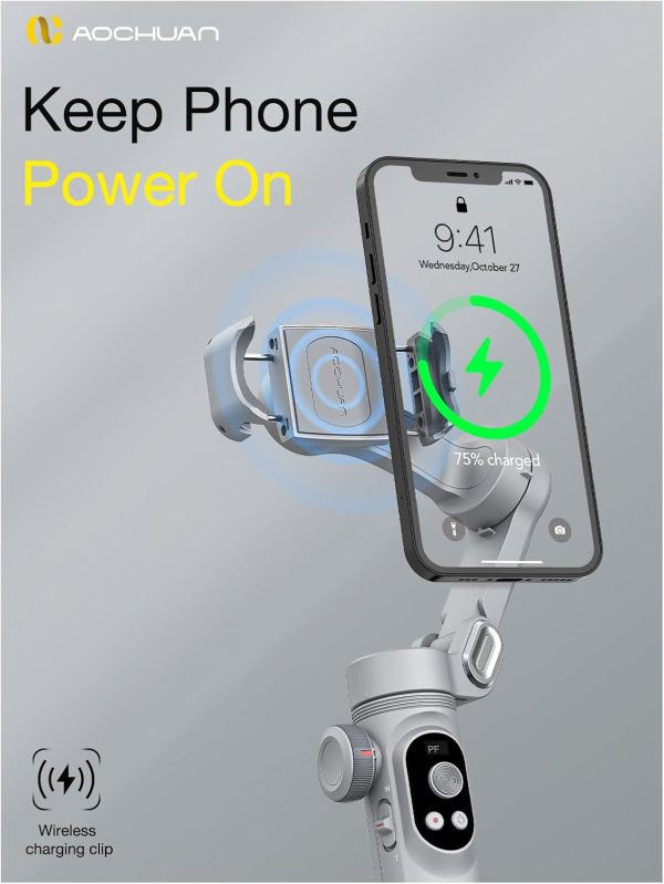 Professional Gimbal Stabilizer for Smartphone w/Wireless Charging OLED - Image 9
