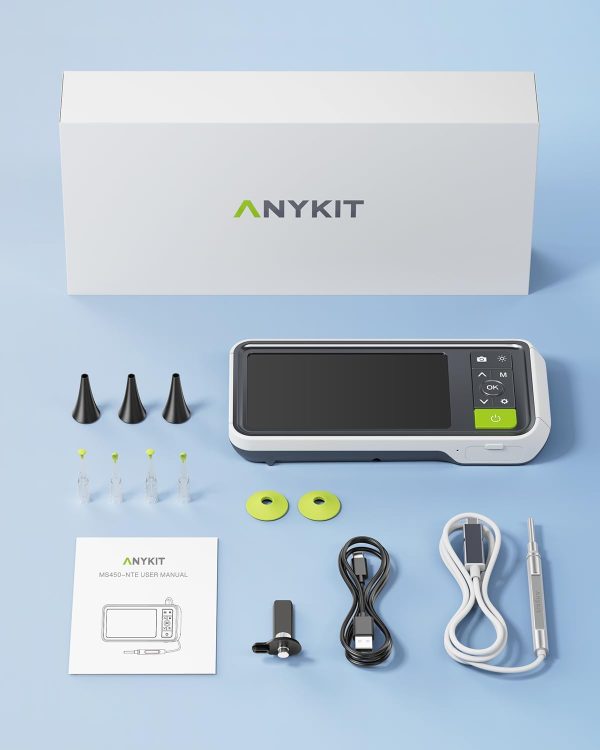 Anykit Digital Otoscope with Gyroscope, 4.5 Inches Screen, 3.9mm Ear Scope - Image 9