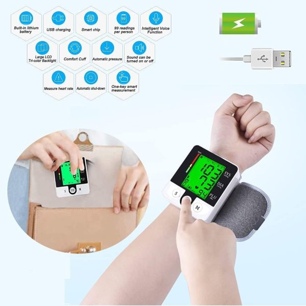 Wrist Blood Pressure Monitor, Automatic Digital Home BP Monitor Cuff - - Image 3
