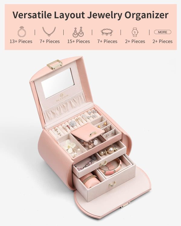 Vlando Princess Style Jewelry Box for Girls Jewelry Box Girls 12-14 3-Layer - Image 5