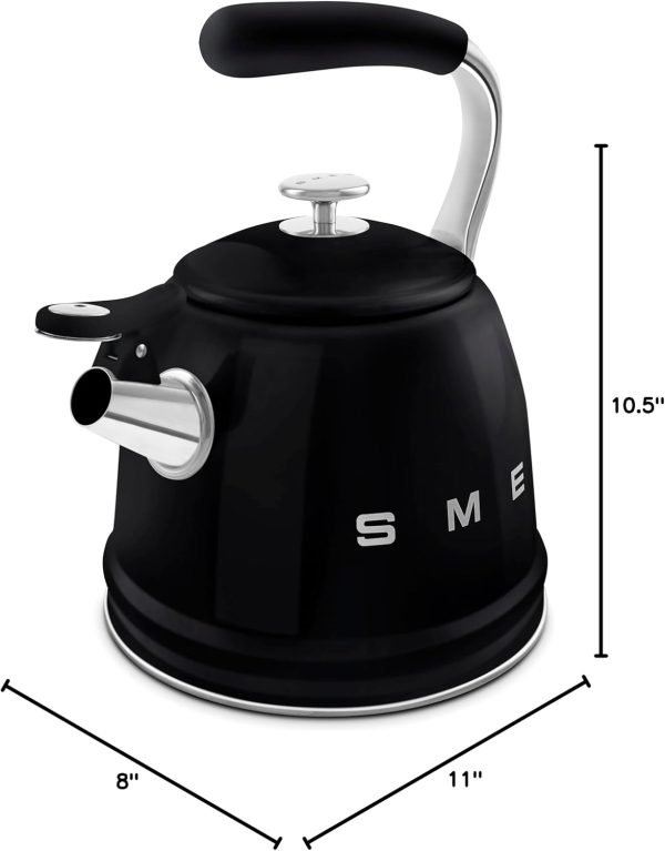 SMEG Retro Stovetop Whistling Kettle – 2.4Q (Black) - Image 7
