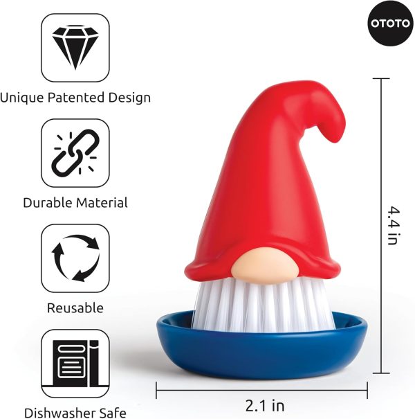 OTOTO Beardy Dish Brush - Dish Scrub Brush, Gnome Gifts, Quirky Gifts, Dish - Image 5