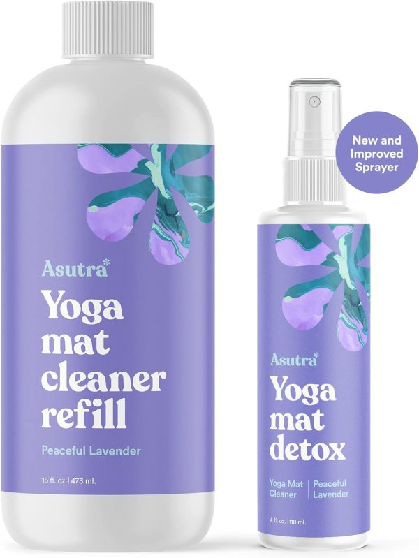 ASUTRA Yoga Mat Cleaner Spray (Peaceful Lavender), 4 fl oz - No Slippery - Image 4