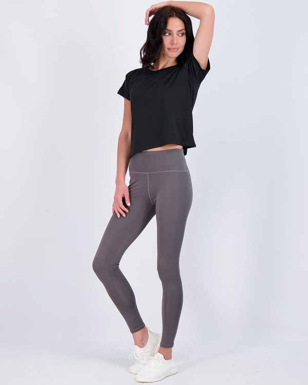 Real Essentials 5 Pack: Women's Dry Fit Crop Top - Short Sleeve Crew Neck - Image 4