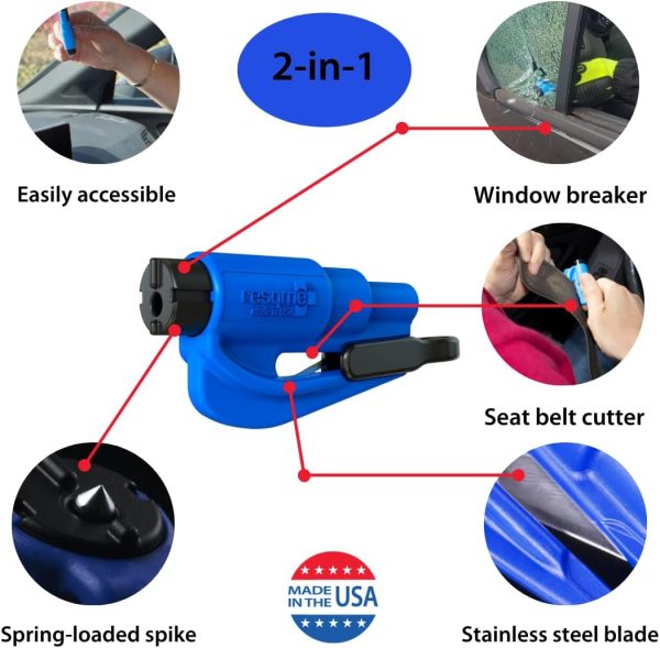 Resqme Pack of 2, The Original Emergency Keychain Car Escape Tool, 2-in-1 - Image 3