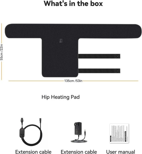 Yabuu Heated Massage Waist Hip Support Brace Heating Pad for Sciatica Pain - Image 5