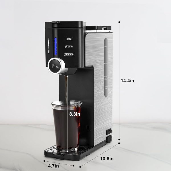 K Cup Pod Coffee Maker,One Cup Coffee Machine Brew 6-14 oz Ground Coffee - Image 6