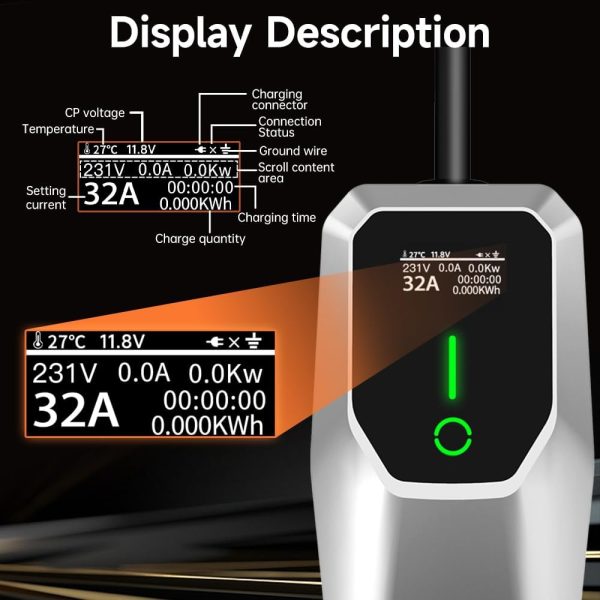 Level 1 2 Electric Vehicle Charger 26ft EV Portable Charging Cable with - Image 7