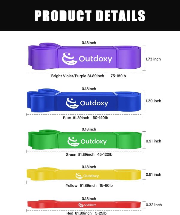 Resistance Bands, Pull Up Assistance Bands Set of 4, Exercise Bands for Men - Image 3