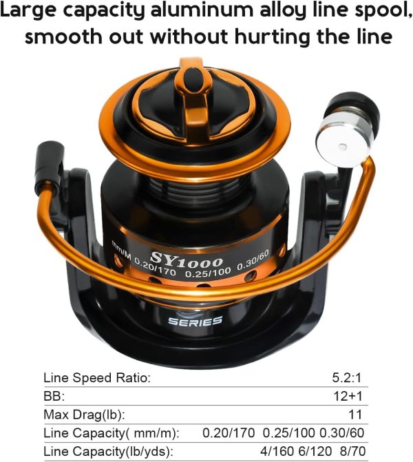 Summer and Centron Spinning Reels, 12 +1 BB Light Weight & Ultra Smooth - Image 2