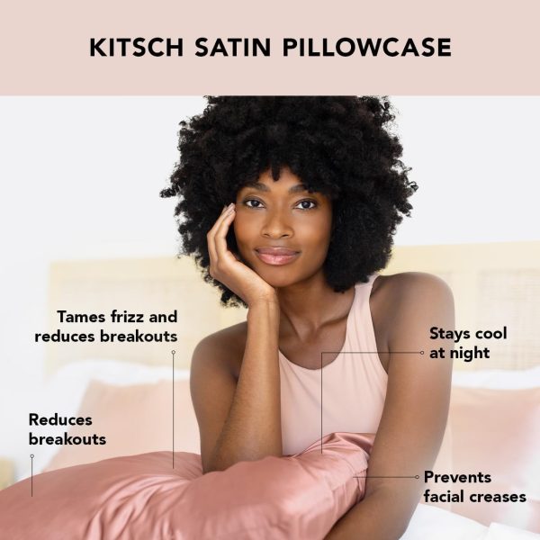 Kitsch Satin Pillowcase with Zipper for Hair & Skin, Softer Than Silk - Image 3