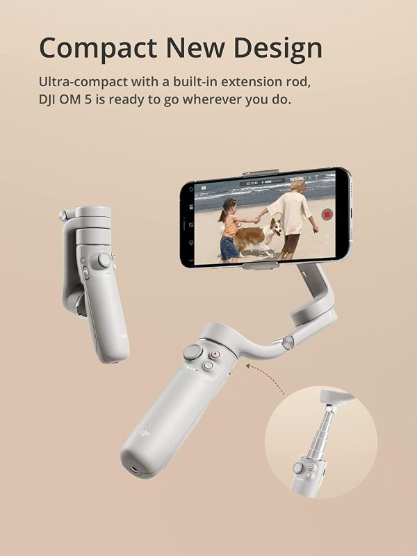 DJI OM 5 Smartphone Gimbal Stabilizer, 3-Axis Phone Gimbal, Built-In - Image 2