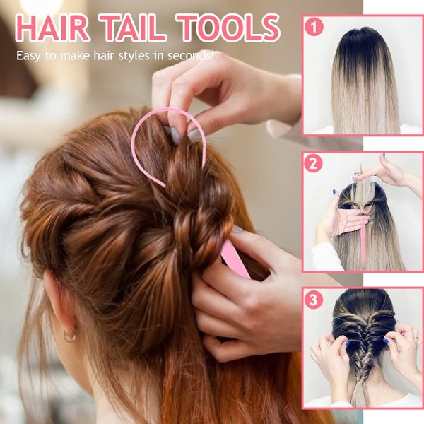 TsMADDTs Hair Styling Tool Set - 3 Pcs French Braid Tool, Rat Tail Comb, - Image 3