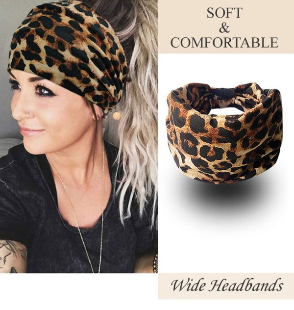 Wide Boho Headbands for Women Fashion Knotted Headband Yoga Workout African - Image 2