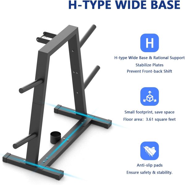 Weight Plate Rack Olympic Plate Rack Weight Storage Rack for 1-Inch Weight - Image 5