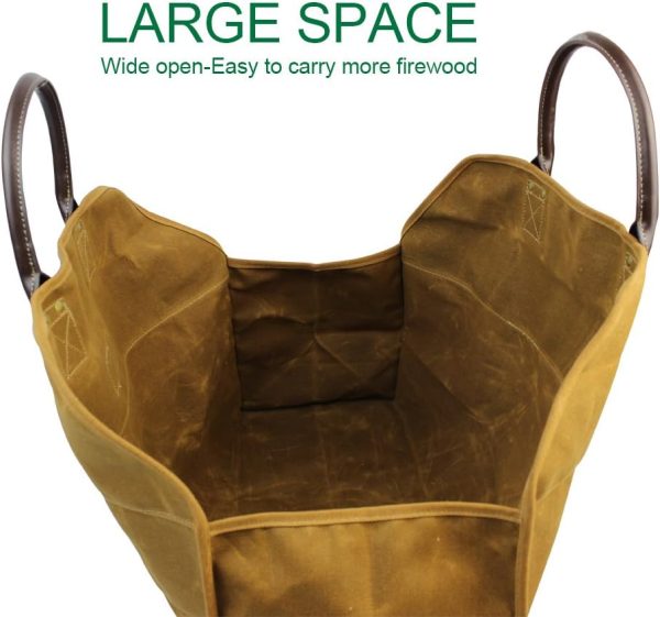 INNO STAGE Heavy Duty Wax Canvas Log Carrier Tote,Large Fire Wood - Image 2