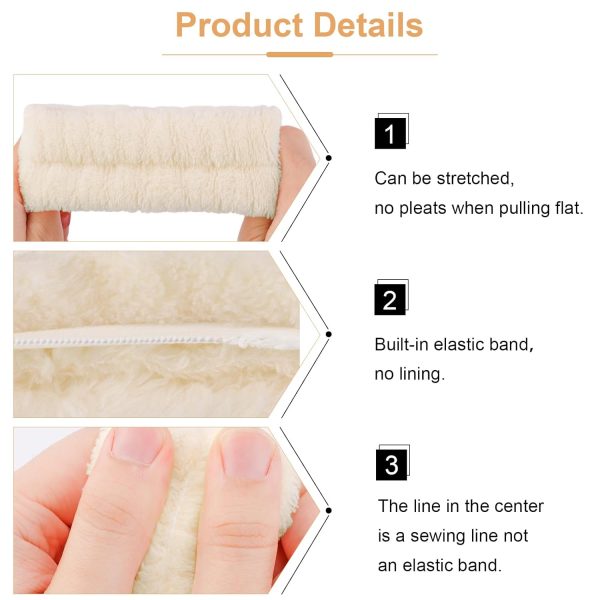VELSCRUN 6 Pack Makeup and Skincare Headbands, Brown Sponge Hair Band Bow - Image 5