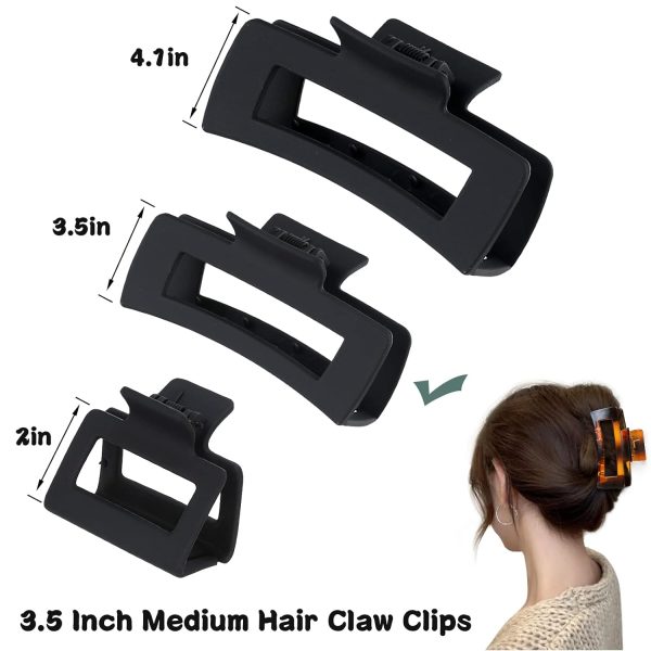 Sisiaipu 3.5 Inch Medium Hair Accessories - 12 Pcs Square Jaw Clips for - Image 5