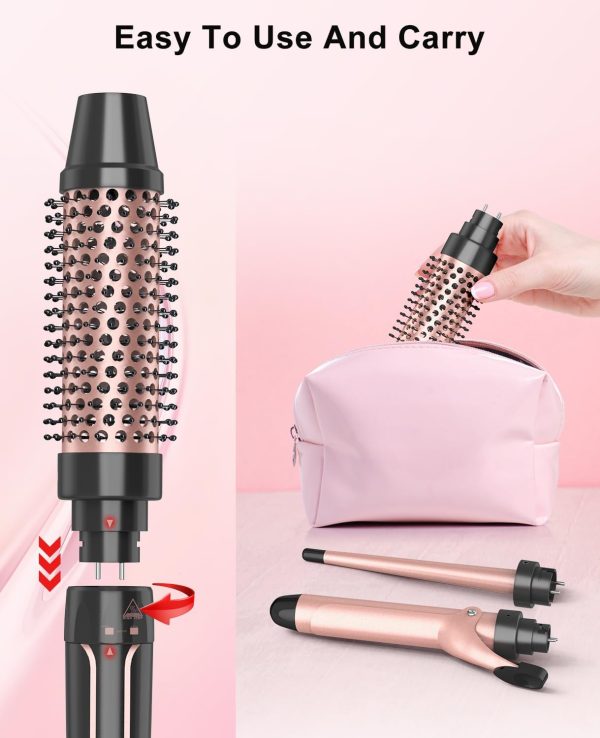 Nimmu Curling Iron Set with Thermal Brush Ceramic Curling Wand (0.35"-1"), - Image 7