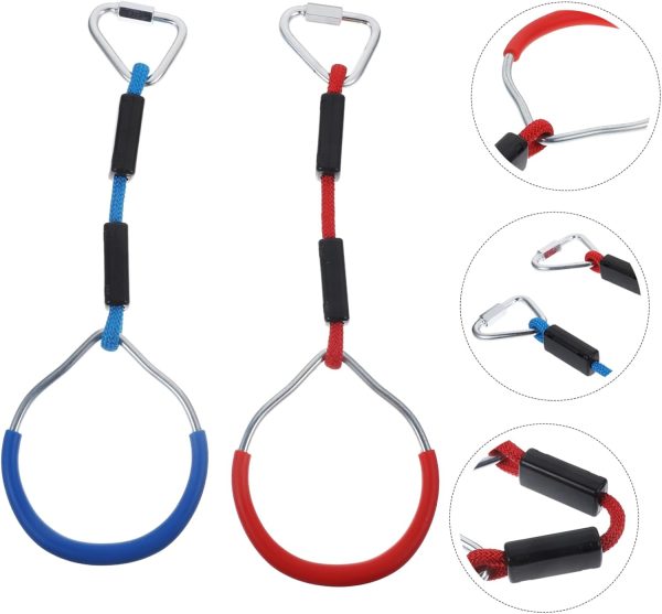 KICHOUSE 2pcs Rings Pull up and Dip Bar Obstacles Cable Weights Exercise - Image 5