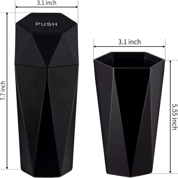 JUSTTOP Car Trash Can with Lid, Diamond Design Small Automatic Portable - Image 4