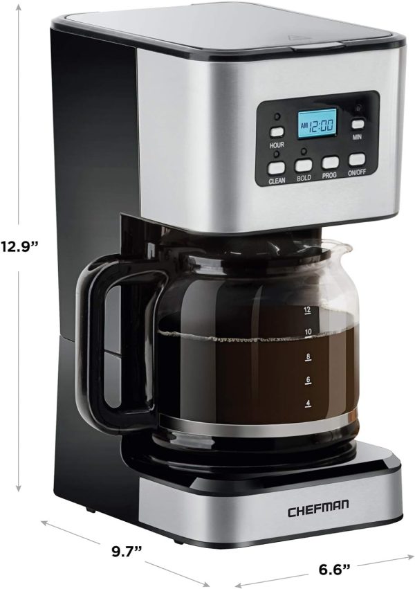 Chefman 12-Cup Programmable Coffee Maker, Electric Brewer, Auto Shut Off, - Image 6