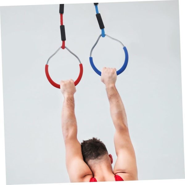 KICHOUSE 2pcs Rings Pull up and Dip Bar Obstacles Cable Weights Exercise - Image 7