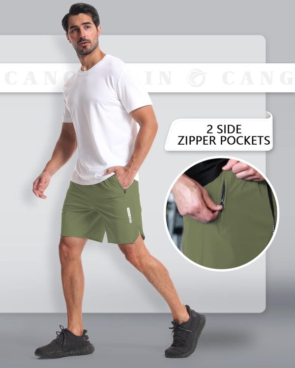 CANGHPGIN 2 Pack Mens Workout Athletic Shorts 7 inch Inseam Quick Dry - Image 4