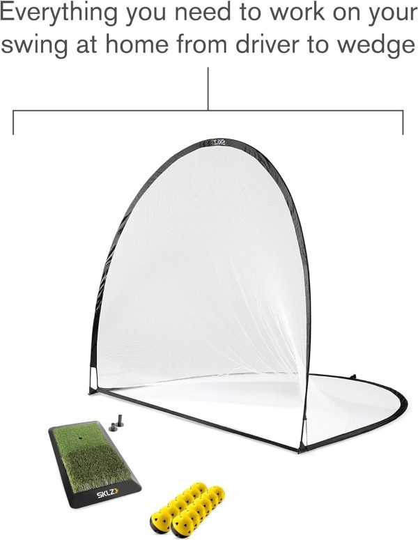 SKLZ Home Golf Driving Range Kit with Net, Golf Balls, Launch Pad, and Tees - Image 2
