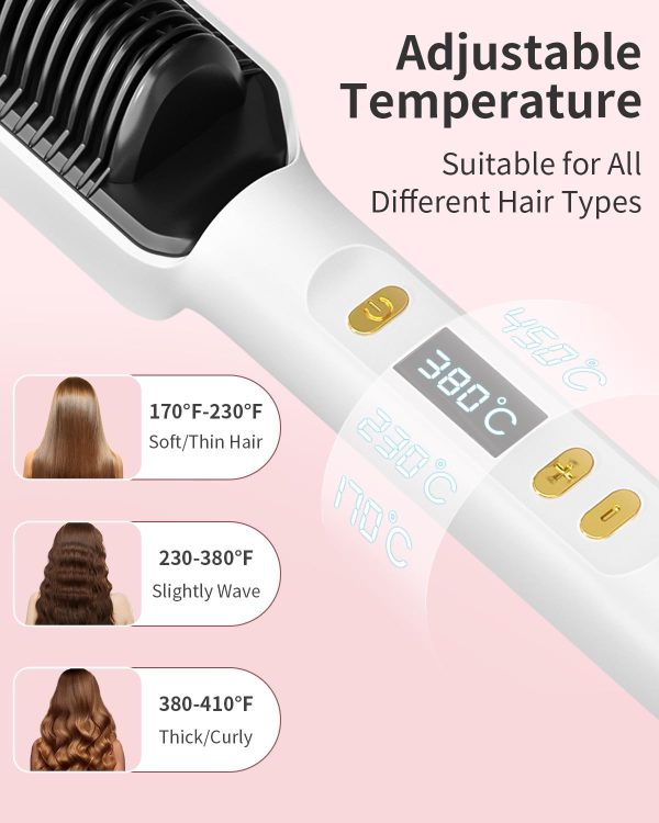 Hair Straightener Brush, Ionic Hair Straightening Brush & Iron Hot Comb - Image 4
