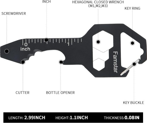 Keychain Multi-tool 3Pack Metal Pocket Tool for men Portable No rust - Image 2
