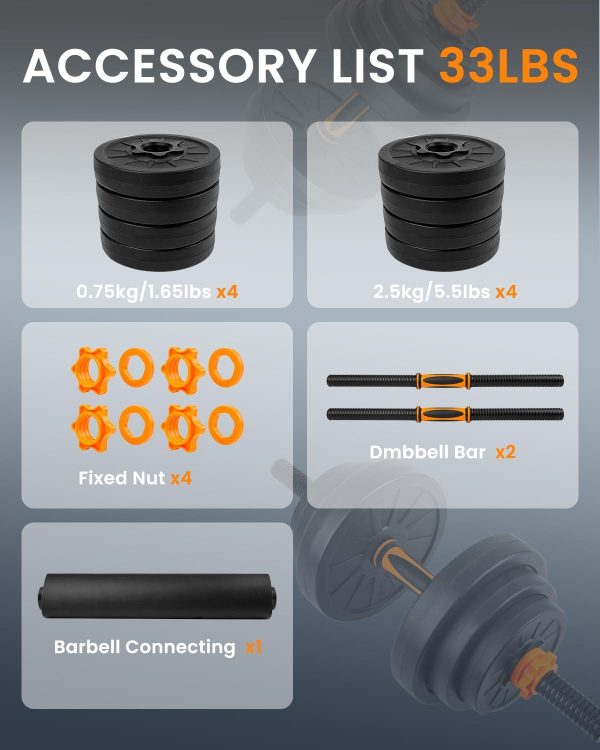 Adjustable Weights Dumbbells Set, 22/33/44/55/66/88lbs Free Weights - Image 7