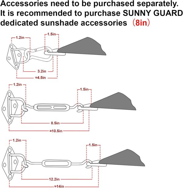 SUNNY GUARD Sun Shade Sail 14' X 14' Rectangle Sand UV Block Sunshade for - Image 3