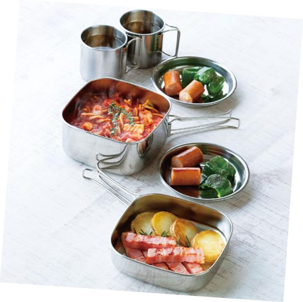 POPETPOP Travel Picnic Cookware Stainless Camping Cookware Non Kitchen - Image 9