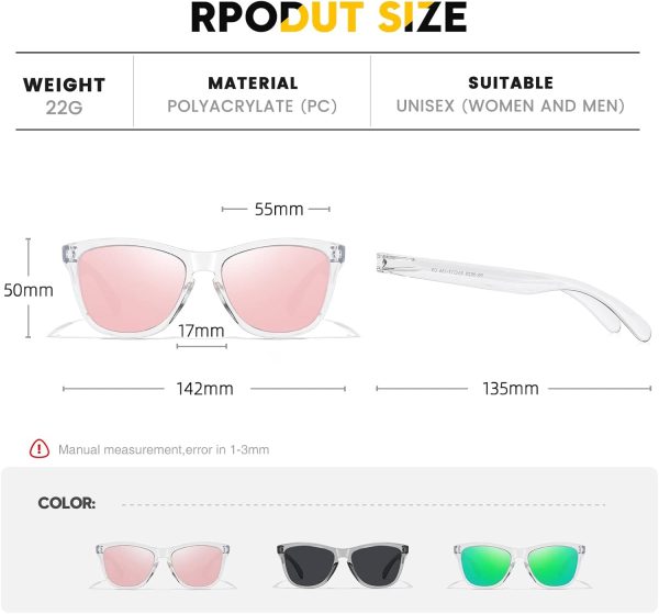 Sunglasses Womens Polarized Sunglasses for Mens Womens Retro Mirror Lens - Image 5