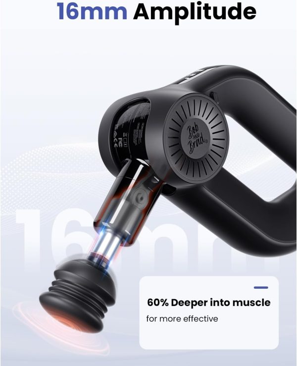 BOB AND BRAD D6 Pro Massage Gun Deep Tissue Percussion with 16mm Amplitude, - Image 2