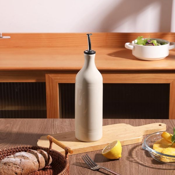 Sweejar Large Ceramic Olive Oil Dispenser Bottle, Opaque Oil Cruet Protects - Image 4