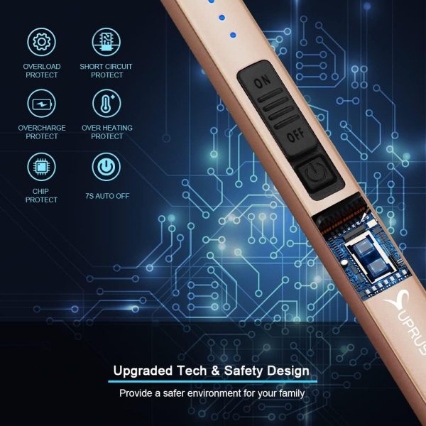 SUPRUS Electric Lighter Arc Windproof Flameless USB Lighter Rechargeable - Image 3