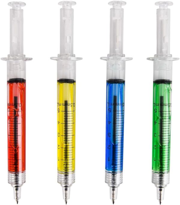 Bedwina Syringe Pens - (Bulk Pack of 24) Retractable Fun Multi Color - Image 2