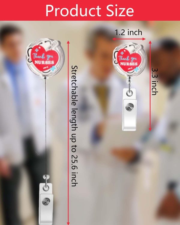 8 Pcs Cute Nurse Badge Reels Retractable Badge Holders – Ideal Nurse Gifts - Image 4