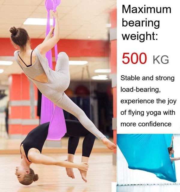 Aerial Silks Starter Kit 5M Yoga Swing for Home Aerial Yoga Hammock Trapeze - Image 4