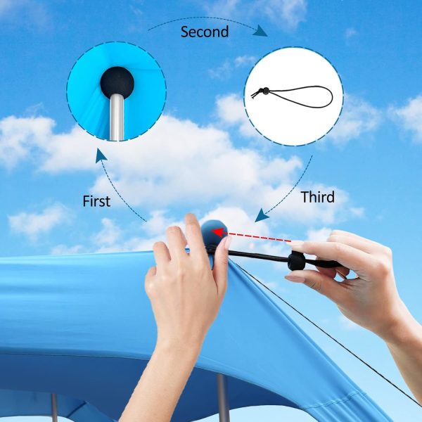 Beach Canopy Beach Tent UPF50+ 11x11 FT Easy to Setup Extra Windproof Rope - Image 6