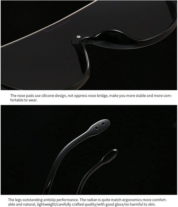 mincl Oversized Sunglasses Women Men Luxury Big Frame Mask Glasses Goggle - Image 7