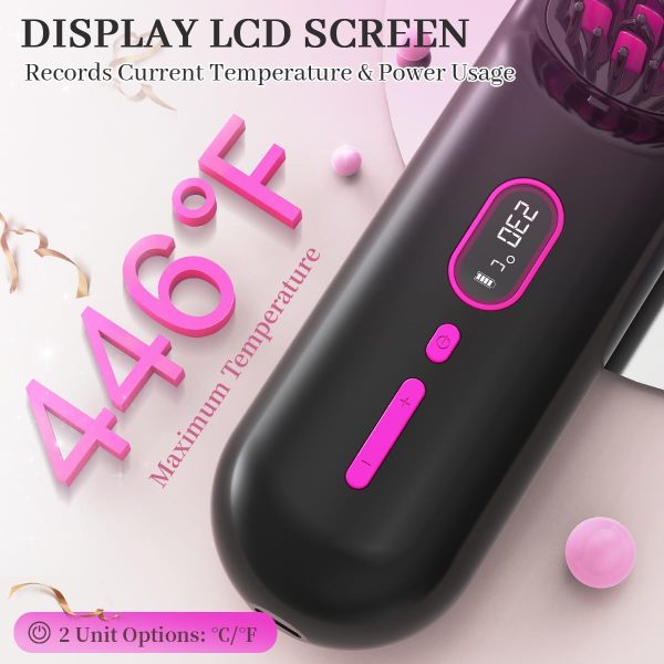 Cordless Hair Straightener Brush - 20 Million Anion Hair Straightener Brush - Image 4